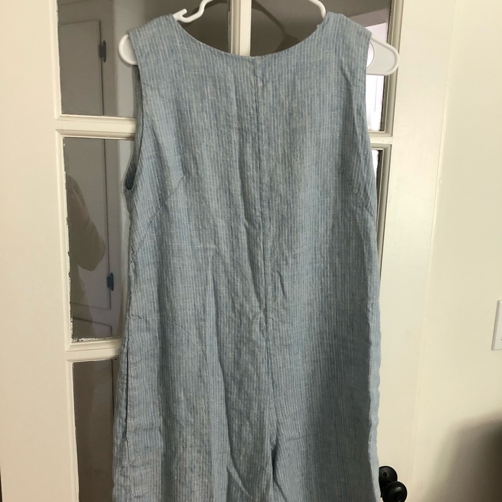no 6 linen blue striped jumpsuit